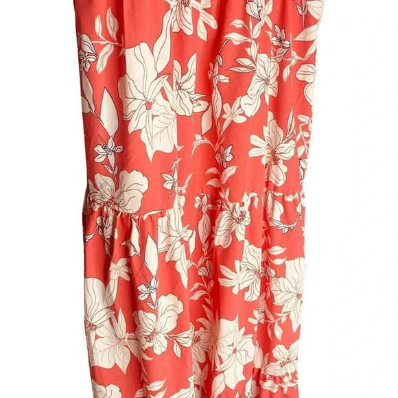 Social Standard by Sanctuary Women's Coral & White Tropical Floral Smocked Dress - Picture 7 of 12